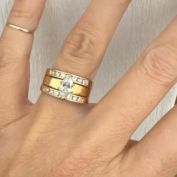 2.8ctw Marquise Cut White Sapphire Engagement Ring