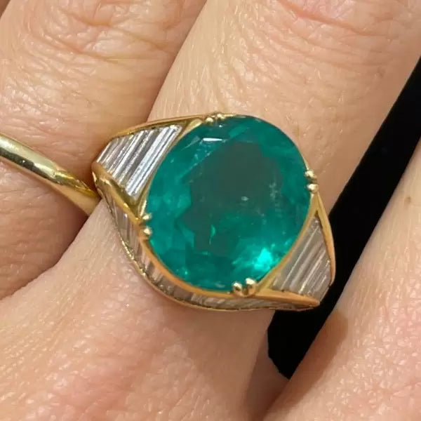 .23ctw Oval Cut Emerald Halo Engagement Ring
