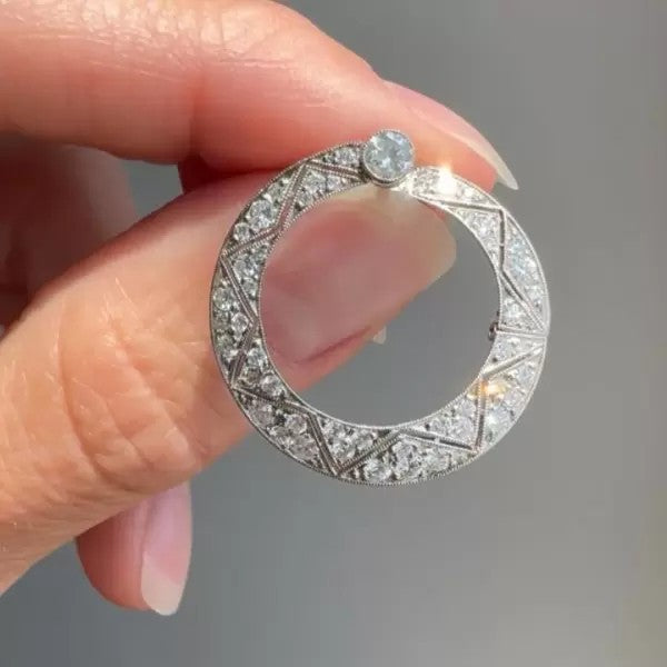 Art Deco 2.28ctw Round Cut White Sapphire Hoop Earrings