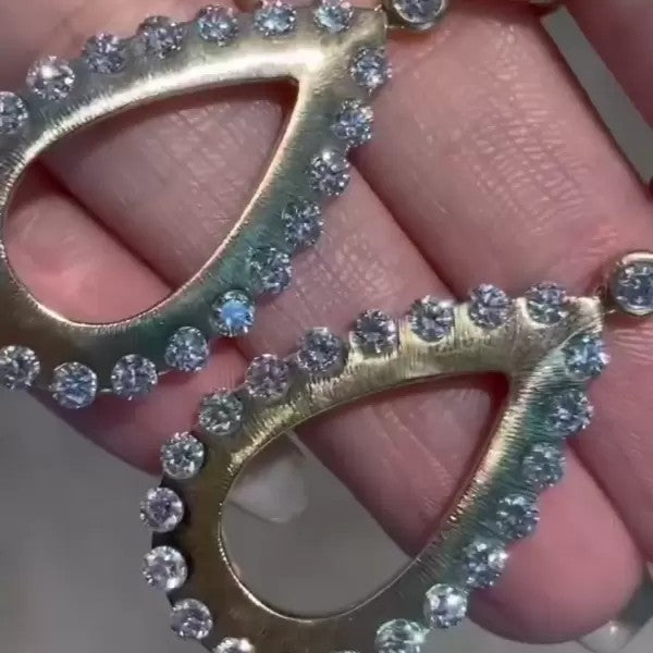 2.1ctw Round Cut White Sapphire Drop Earrings