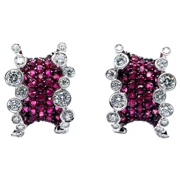 4.52ctw Round Cut Ruby Clip-on Earrings