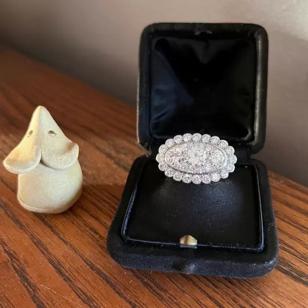 3.5ctw Round Cut White Sapphire Engagement Ring