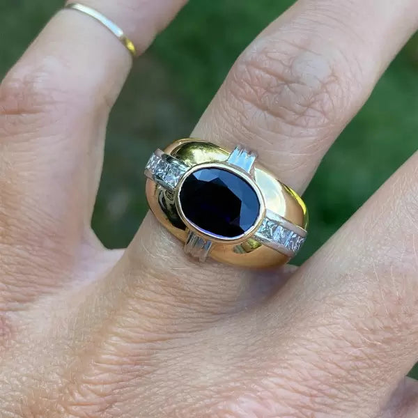3.5ctw Oval Cut Sapphire Channel Set Cocktail Ring