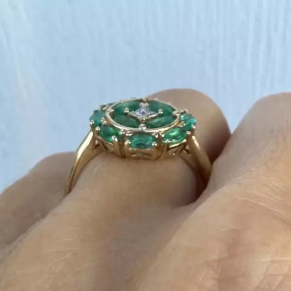 Vintage 3ctw Marquise Cut Emerald Ring