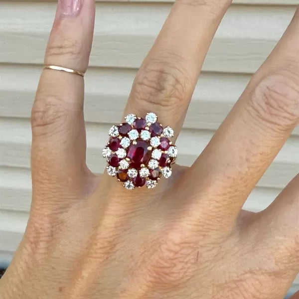 4ctw Oval Cut Ruby Cocktail Ring