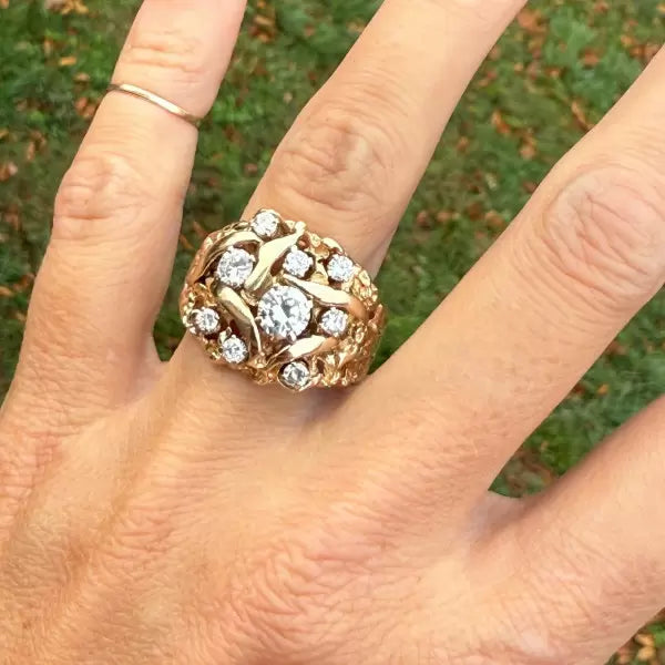 2.8ctw Round Cut White Sapphire Cluster Cocktail Ring