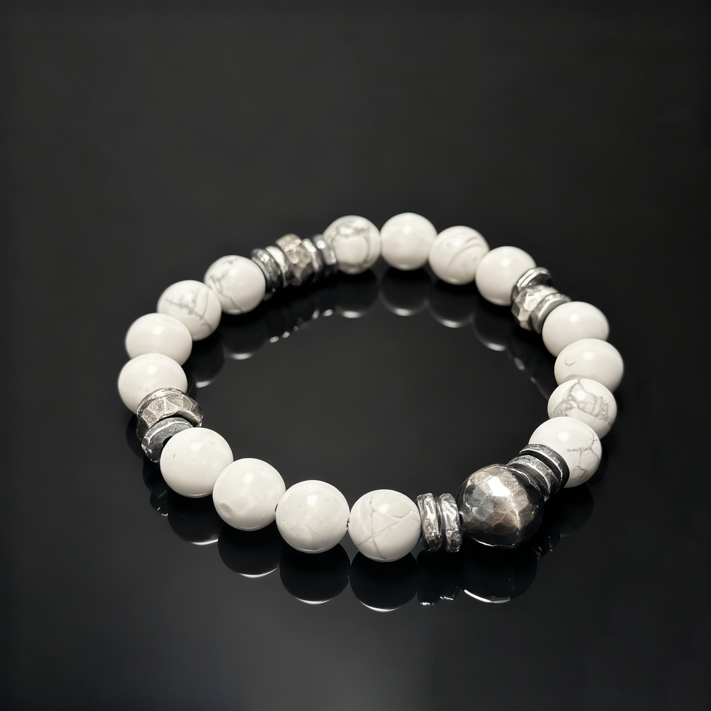 Natural White Turquoise Bracelet with 925 Sterling Silver（YS-20251203-19）