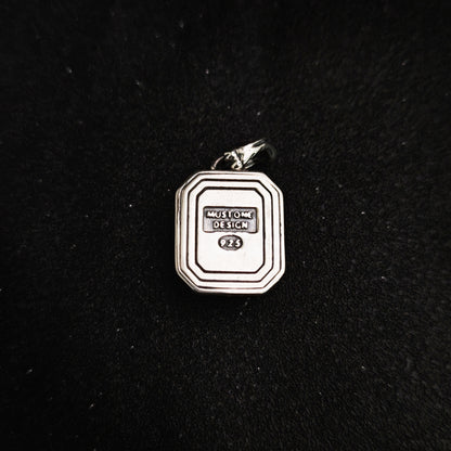 Vintage Oxidized Natural Gemstone Pendant Necklace | Luxury Trendy Unisex Hip-Hop Style with Sterling Silver Chain（YS-20250926-4）