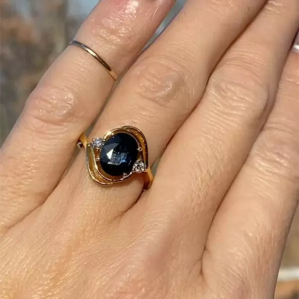 3.5ctw Oval Cut Sapphire Engagement Ring