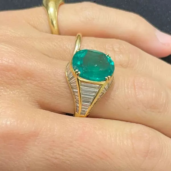 .23ctw Oval Cut Emerald Halo Engagement Ring