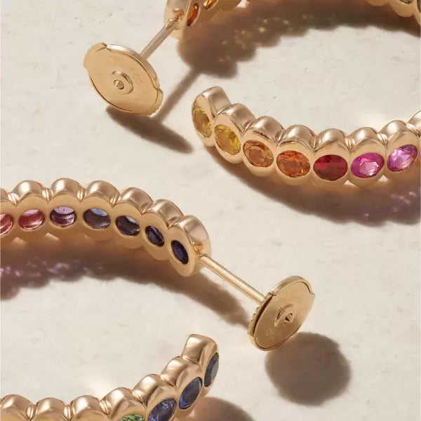 6ctw Round Cut Multi-Stone Hoop Earrings