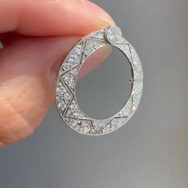 Art Deco 2.28ctw Round Cut White Sapphire Hoop Earrings