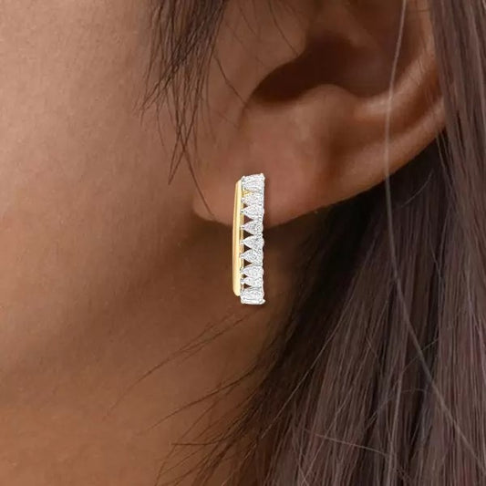 6ctw Pear Cut White Sapphire Hoop Earrings