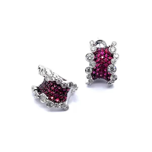 4.52ctw Round Cut Ruby Clip-on Earrings
