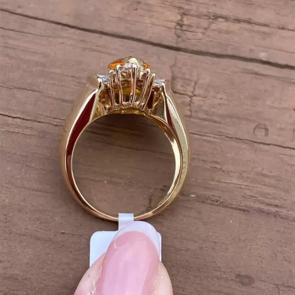 5ctw Marquise Cut Citrine Cocktail Ring