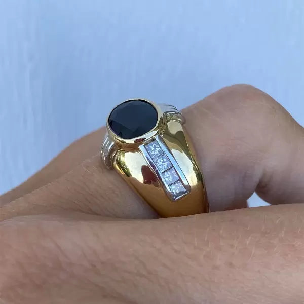 3.5ctw Oval Cut Sapphire Channel Set Cocktail Ring