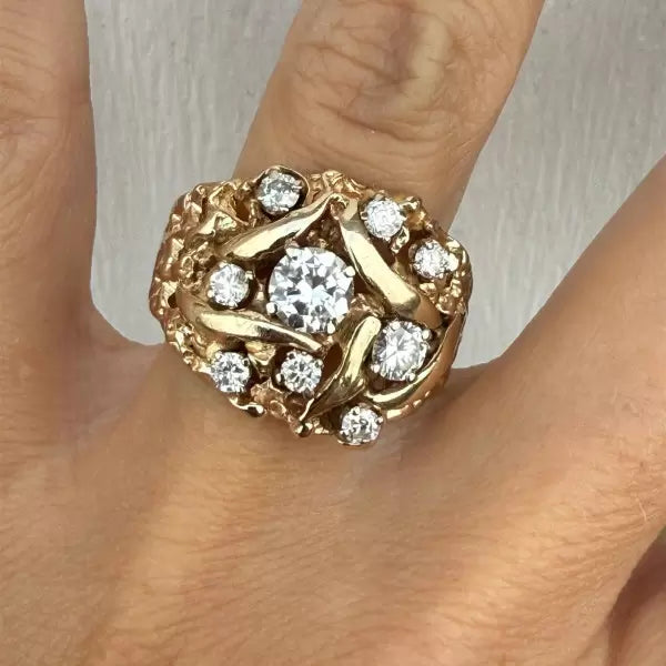 2.8ctw Round Cut White Sapphire Cluster Cocktail Ring