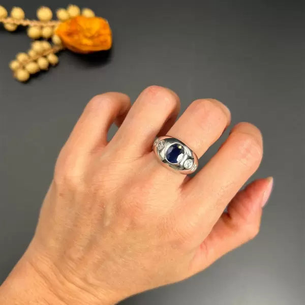 Vintage 4.5ctw Oval Cut Sapphire Ring