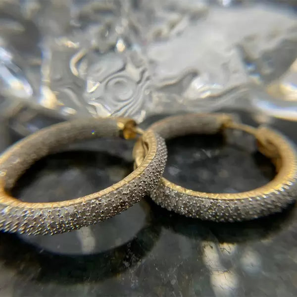 3.85ctw Round Cut White Sapphire Inside Hoop Earrings