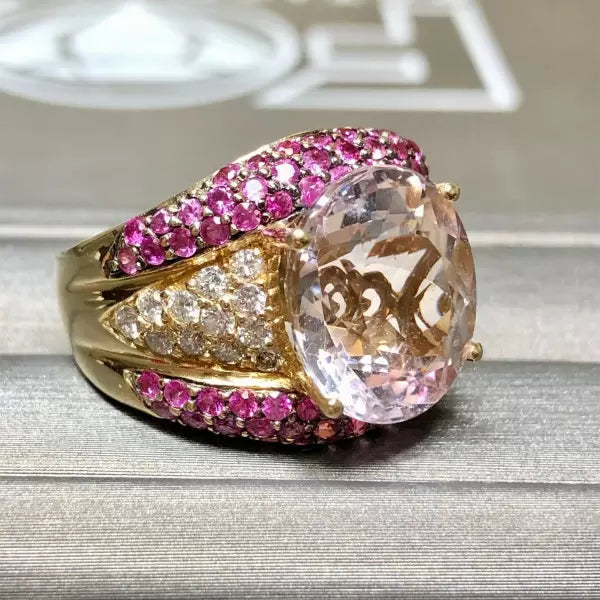 13.2ctw Oval Cut White Sapphire Cocktail Ring