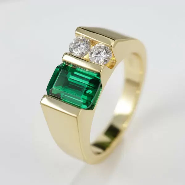 .5ctw Emerald Cut Emerald Modern Ring