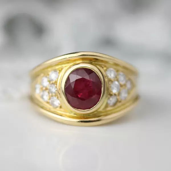 Modern 4.49ctw Oval Cut Ruby Large Ring