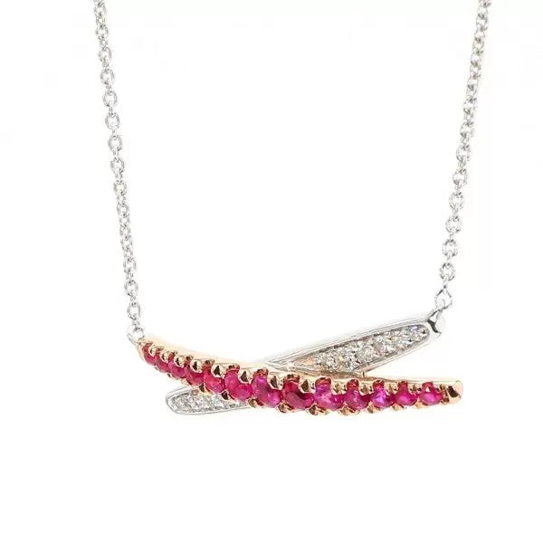 4.56ctw Round Cut Ruby Pendant Necklace