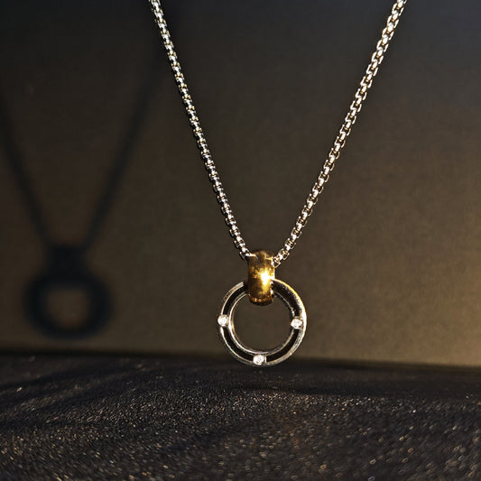 Korean Minimalist 316 Stainless Steel Pendant Necklace | Unisex Original Design, 65cm Chain（GS-20250912-2）