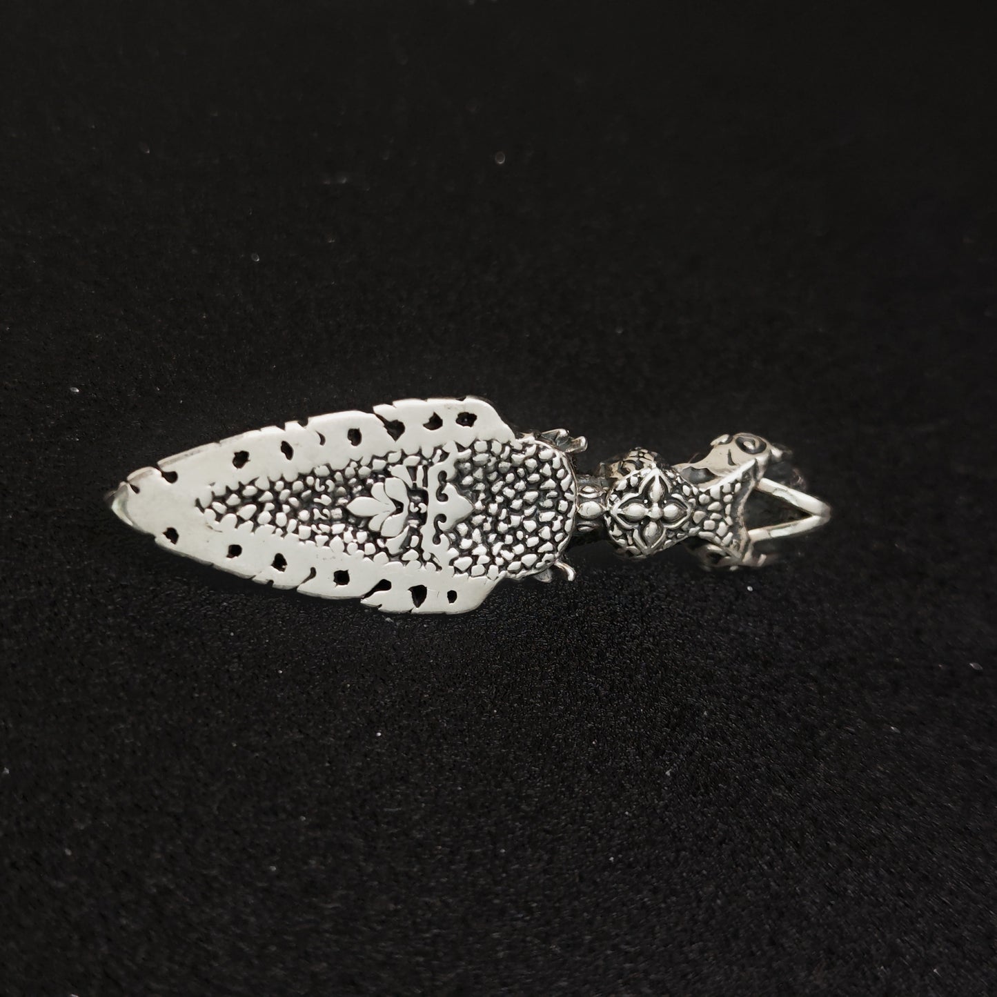 925 Sterling Silver Handcrafted Vajra Pendant Necklace | Garuda Charm with Bodhi Bead Mala Style（YS-20250926-7）