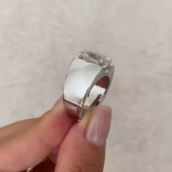 5.8ct Oval Cut White Sapphire Simple Classic Engagement Ring
