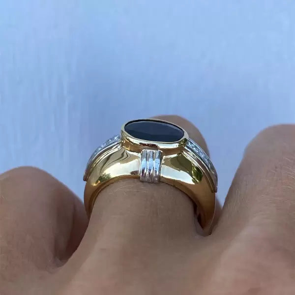 3.5ctw Oval Cut Sapphire Channel Set Cocktail Ring
