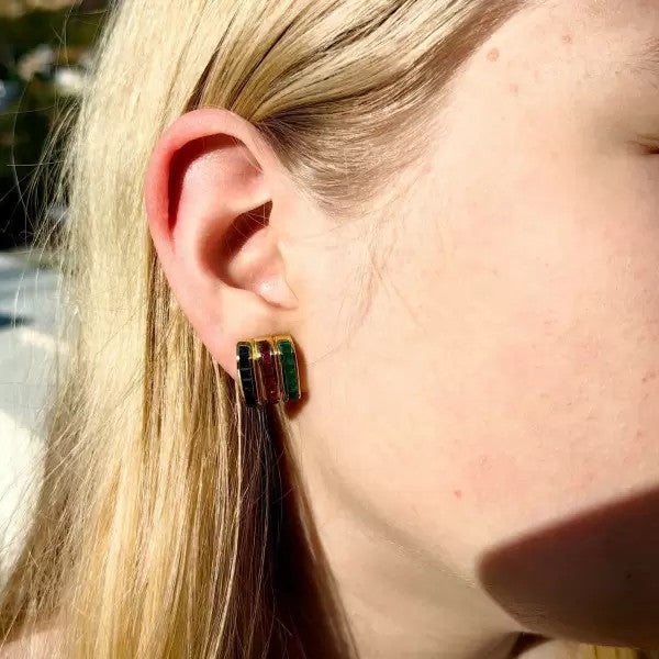 8.4ctw Asscher Cut Multi-Gemstone Stud Earrings