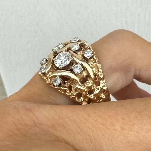 2.8ctw Round Cut White Sapphire Cluster Cocktail Ring