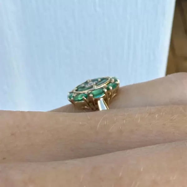 Vintage 3ctw Marquise Cut Emerald Ring
