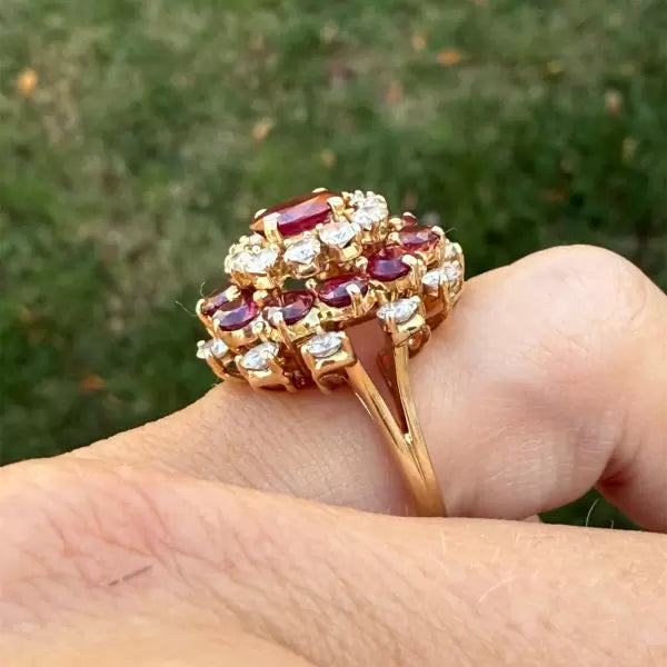 4ctw Oval Cut Ruby Cocktail Ring