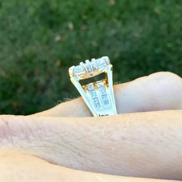 2.8ctw Marquise Cut White Sapphire Engagement Ring