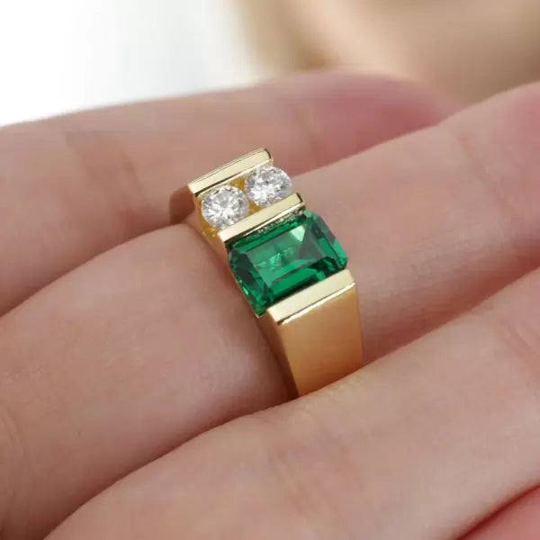 .5ctw Emerald Cut Emerald Modern Ring