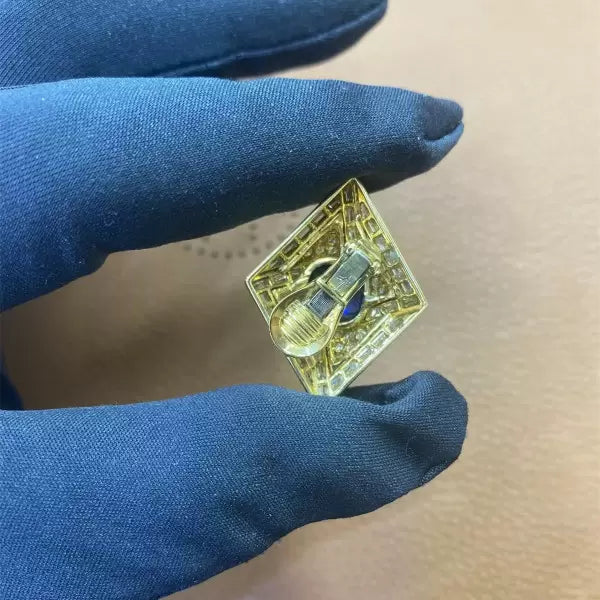 7.76ctw Cushion Cut Sapphire Stud Earrings