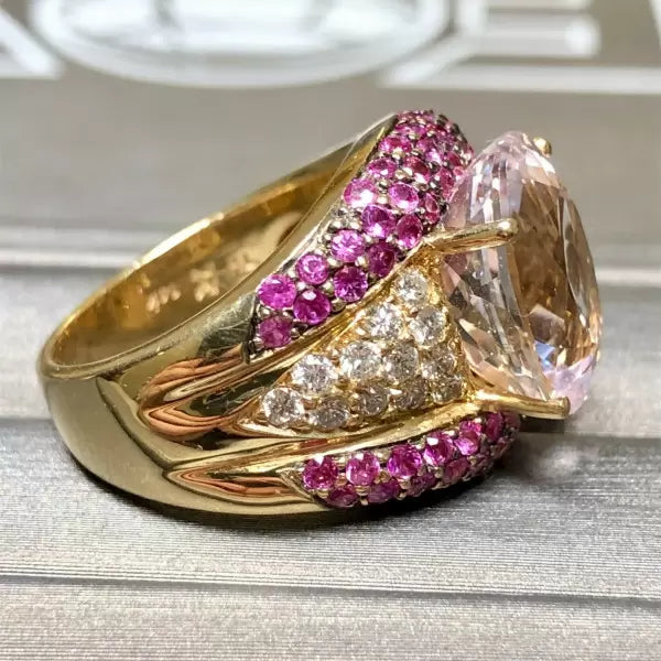 13.2ctw Oval Cut White Sapphire Cocktail Ring