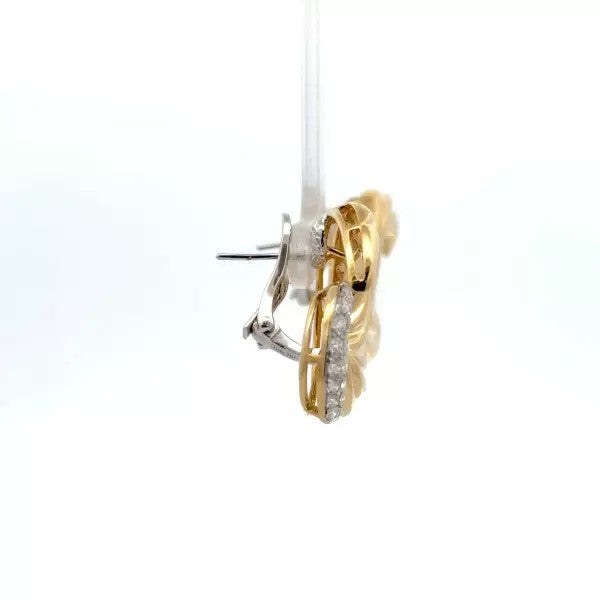 Vintage 3.37ctw Round Cut White Sapphire Swirl Stud Earrings