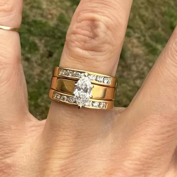 2.8ctw Marquise Cut White Sapphire Engagement Ring