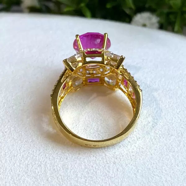Vintage 6ctw Round Cut Ruby Ring