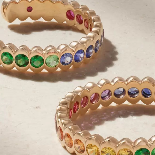 6ctw Round Cut Multi-Stone Hoop Earrings