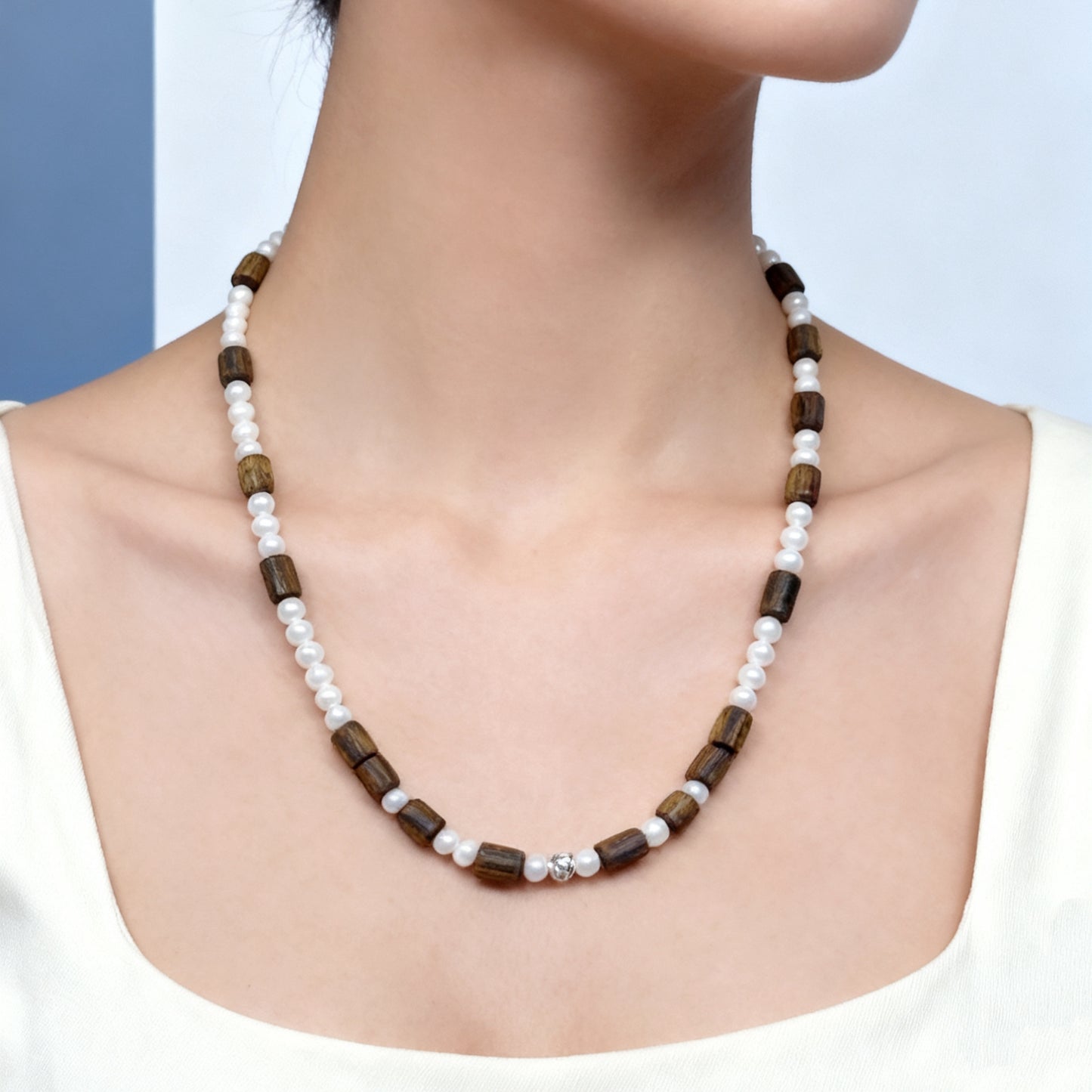 Equinox ·Driftwood Pearl Necklace（EQ-251117-C）