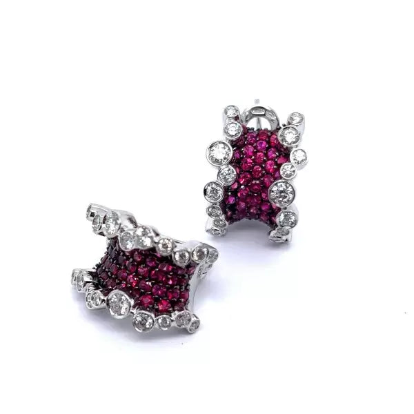 4.52ctw Round Cut Ruby Clip-on Earrings