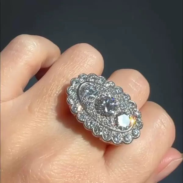 3.5ctw Round Cut White Sapphire Engagement Ring