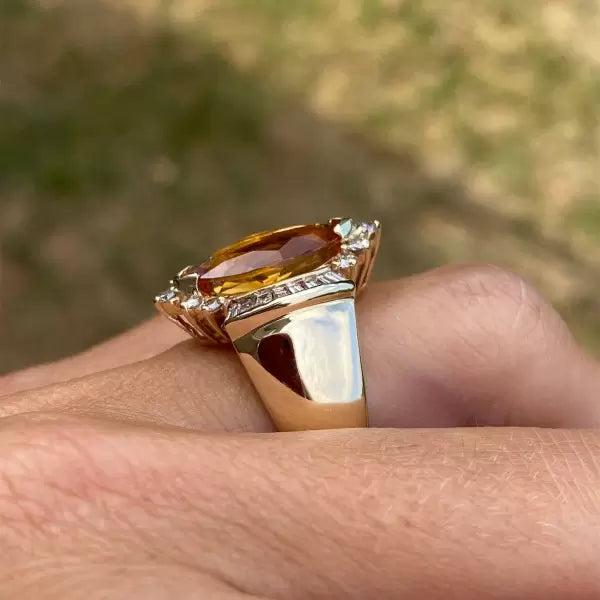 5ctw Marquise Cut Citrine Cocktail Ring