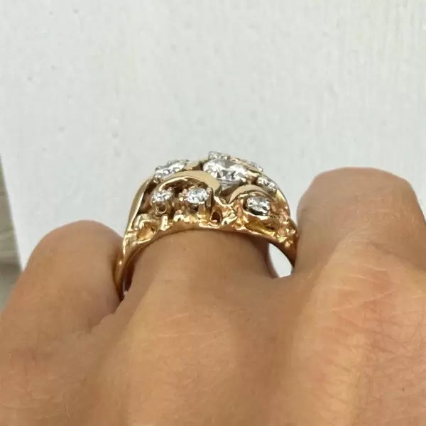 2.8ctw Round Cut White Sapphire Cluster Cocktail Ring