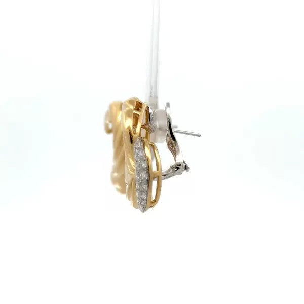 Vintage 3.37ctw Round Cut White Sapphire Swirl Stud Earrings