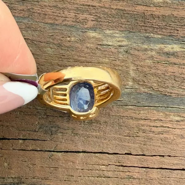 6ctw Cushion Cut Sapphire Engagement Ring